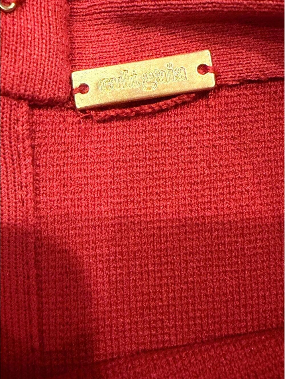 NWT Cult Gaia River Cutout Embellished Stretch Knit Midi Dress Merlot Size XS - Picture 11 of 12